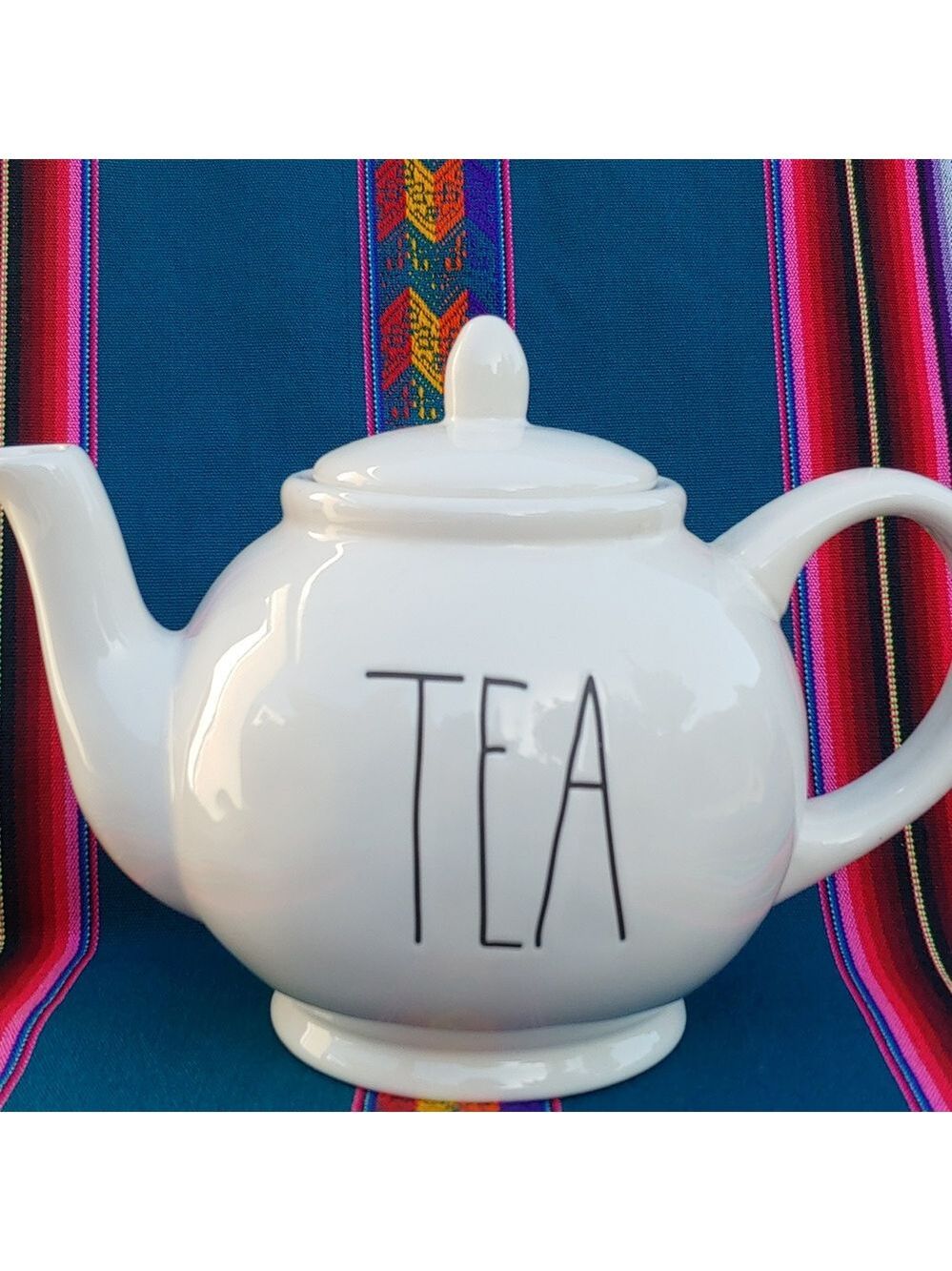 Rae Dunn Tea Ceramic Tea Pot Holds 6 Cups
